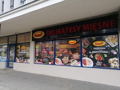 Delikatesy Mięsne GROT, магазин рядом с вокзалом Łódź Żabieniec