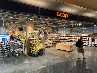 Coop Supermarkt Zürich Airport Shopping, магазин рядом с вокзалом Zürich Flughafen